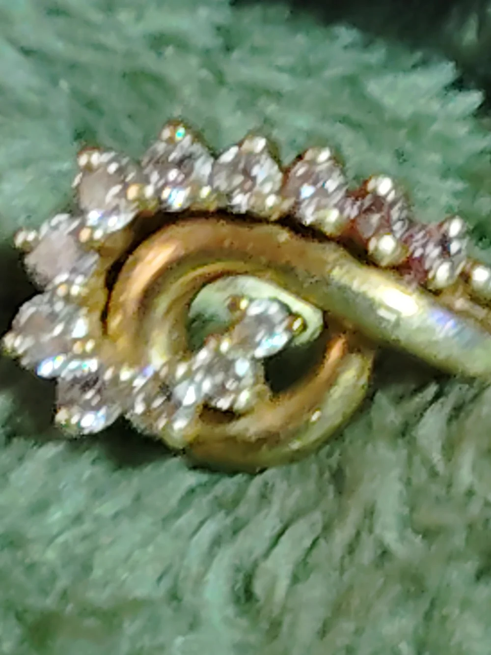 💯ABSOLUTE LOWEST PRICE! 🛑14K-GOLD SWIRL RING DIAMOND ACCENTS - FINE JEWELRY